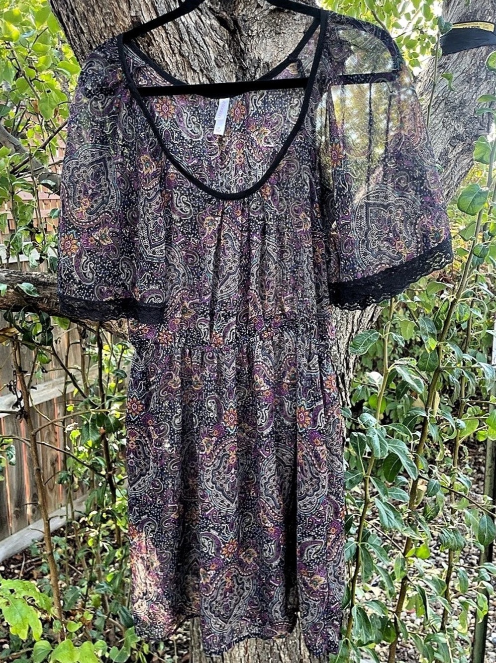 Xhilaration Paisley Mesh Mini Dress